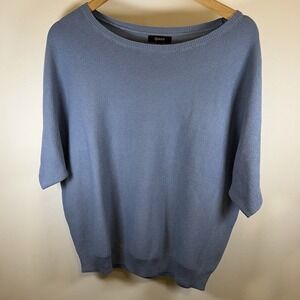 Quince Women Cotton Cashmere Dolman Sweater Mountain Spring M Blue Medium